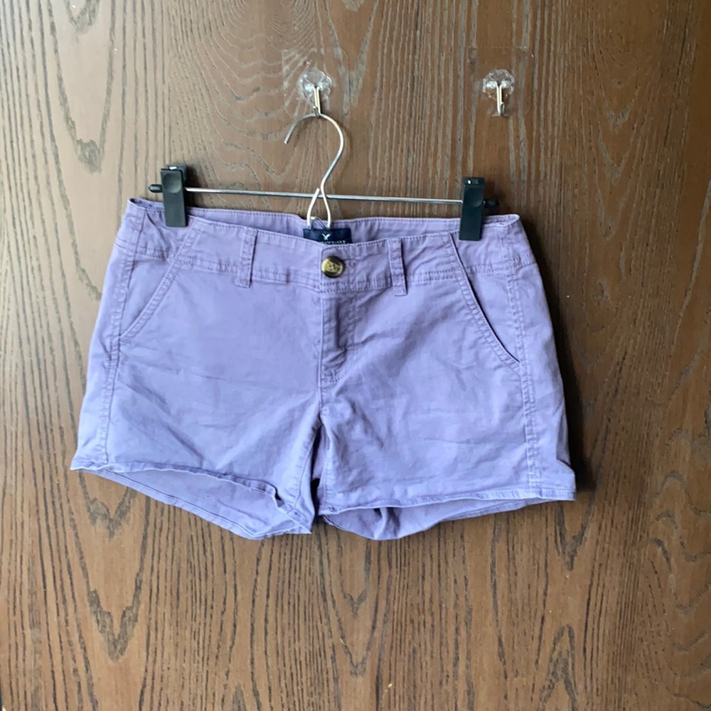AEO Purple “Shortie Stretch” Shorts / Sz 4
